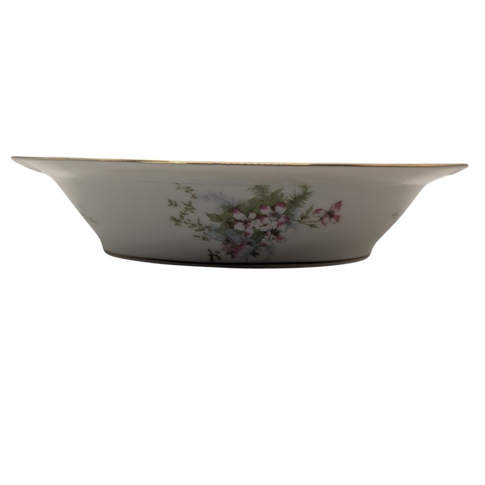 Vintage Theodore Haviland Serving Bowl Apple Blossom Oval Gold Trim New York - Picture 3 of 12